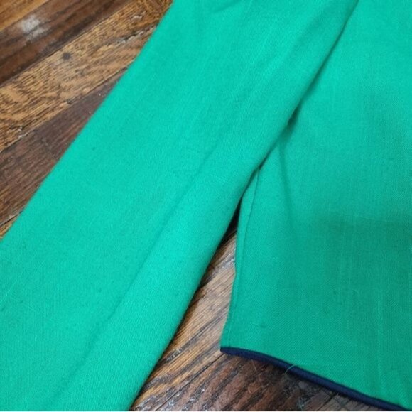 NWT Deadstock Vintage 80s Bright Green Cropped Puff Sleeve Blazer - Picture 15 of 16